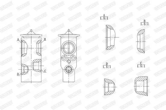 Expansionsventil, Klimaanlage WALKER WEX00012 Bild Expansionsventil, Klimaanlage WALKER WEX00012