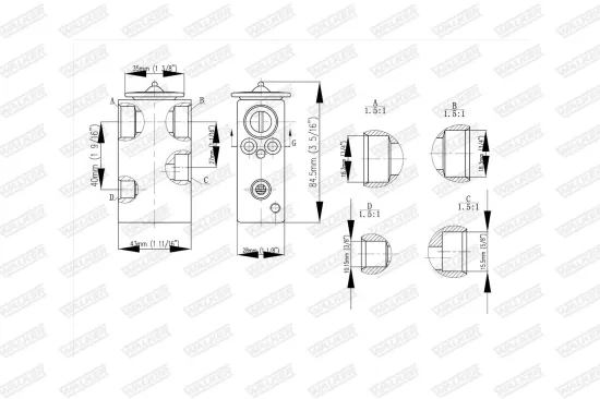Expansionsventil, Klimaanlage WALKER WEX00013 Bild Expansionsventil, Klimaanlage WALKER WEX00013