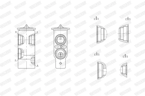 Expansionsventil, Klimaanlage WALKER WEX00016 Bild Expansionsventil, Klimaanlage WALKER WEX00016