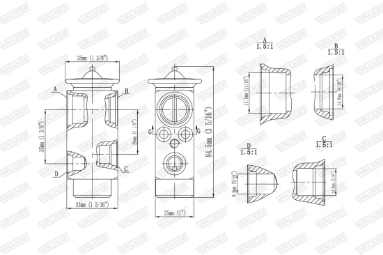 Expansionsventil, Klimaanlage WALKER WEX00017 Bild Expansionsventil, Klimaanlage WALKER WEX00017