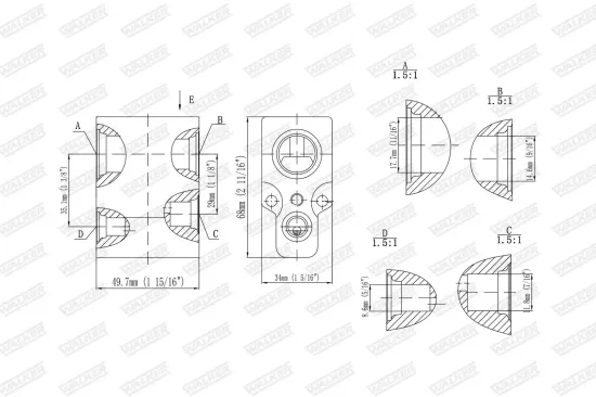 Expansionsventil, Klimaanlage WALKER WEX00020 Bild Expansionsventil, Klimaanlage WALKER WEX00020