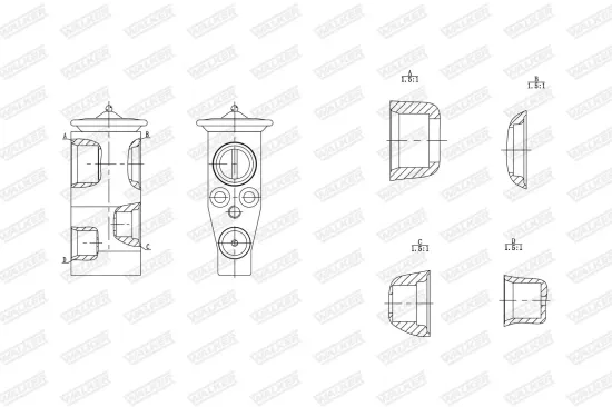 Dichtung, Abgasrohr hinten Mitte vorne WALKER 81056 Bild Dichtung, Abgasrohr hinten Mitte vorne WALKER 81056