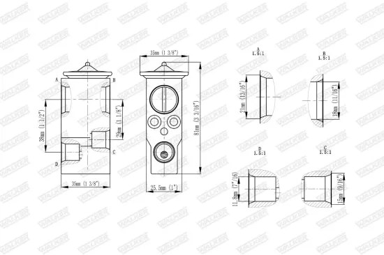 Expansionsventil, Klimaanlage WALKER WEX00025 Bild Expansionsventil, Klimaanlage WALKER WEX00025