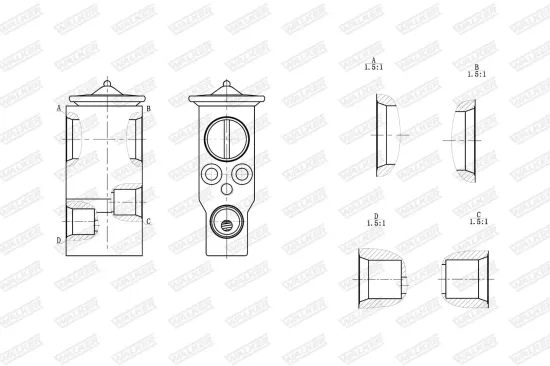 Expansionsventil, Klimaanlage WALKER WEX00025 Bild Expansionsventil, Klimaanlage WALKER WEX00025