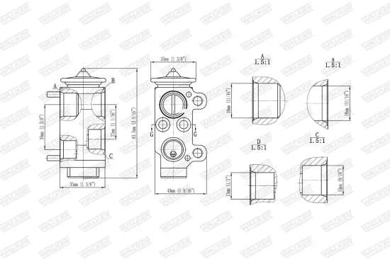 Expansionsventil, Klimaanlage WALKER WEX00029 Bild Expansionsventil, Klimaanlage WALKER WEX00029