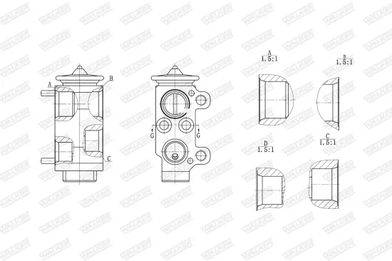 Expansionsventil, Klimaanlage WALKER WEX00029 Bild Expansionsventil, Klimaanlage WALKER WEX00029
