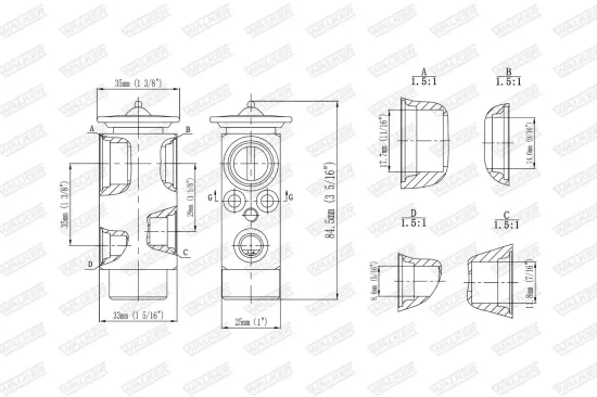 Expansionsventil, Klimaanlage WALKER WEX00030 Bild Expansionsventil, Klimaanlage WALKER WEX00030