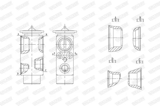 Expansionsventil, Klimaanlage WALKER WEX00030 Bild Expansionsventil, Klimaanlage WALKER WEX00030