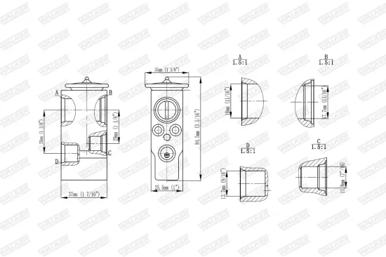 Expansionsventil, Klimaanlage WALKER WEX00031 Bild Expansionsventil, Klimaanlage WALKER WEX00031