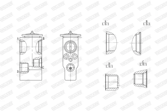 Expansionsventil, Klimaanlage WALKER WEX00031 Bild Expansionsventil, Klimaanlage WALKER WEX00031