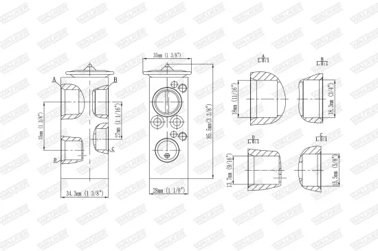 Expansionsventil, Klimaanlage WALKER WEX00033 Bild Expansionsventil, Klimaanlage WALKER WEX00033