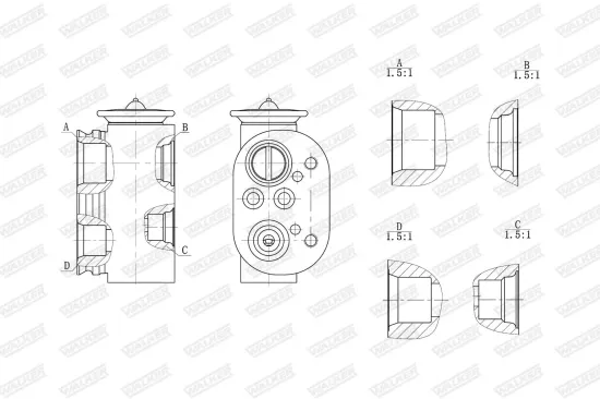 Expansionsventil, Klimaanlage WALKER WEX00034 Bild Expansionsventil, Klimaanlage WALKER WEX00034