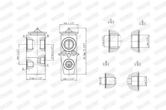 Expansionsventil, Klimaanlage WALKER WEX00036 Bild Expansionsventil, Klimaanlage WALKER WEX00036