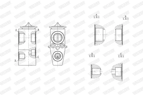 Expansionsventil, Klimaanlage WALKER WEX00036 Bild Expansionsventil, Klimaanlage WALKER WEX00036