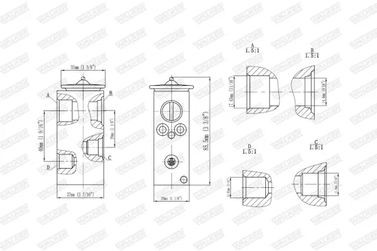 Expansionsventil, Klimaanlage WALKER WEX00037 Bild Expansionsventil, Klimaanlage WALKER WEX00037