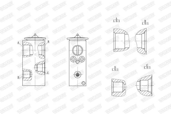 Expansionsventil, Klimaanlage WALKER WEX00037 Bild Expansionsventil, Klimaanlage WALKER WEX00037