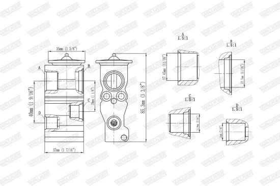 Expansionsventil, Klimaanlage WALKER WEX00038 Bild Expansionsventil, Klimaanlage WALKER WEX00038