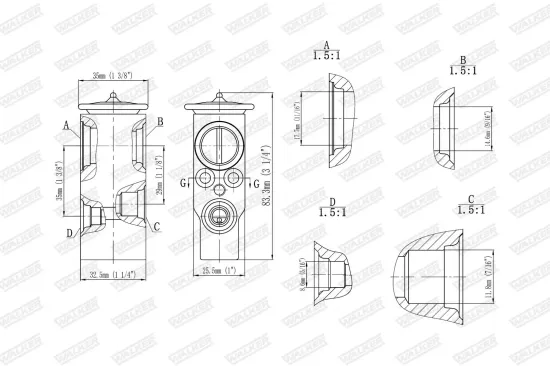Expansionsventil, Klimaanlage WALKER WEX00039 Bild Expansionsventil, Klimaanlage WALKER WEX00039