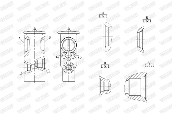 Expansionsventil, Klimaanlage WALKER WEX00039 Bild Expansionsventil, Klimaanlage WALKER WEX00039