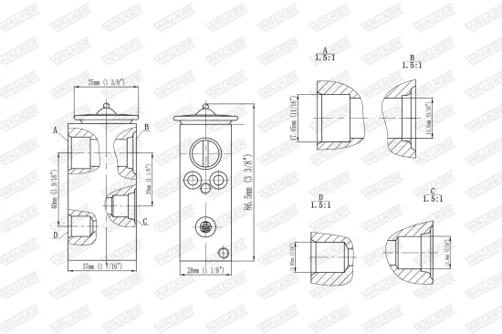 Expansionsventil, Klimaanlage WALKER WEX00040 Bild Expansionsventil, Klimaanlage WALKER WEX00040