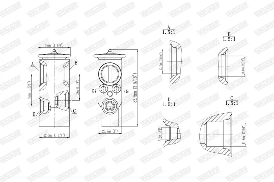 Expansionsventil, Klimaanlage WALKER WEX00041 Bild Expansionsventil, Klimaanlage WALKER WEX00041