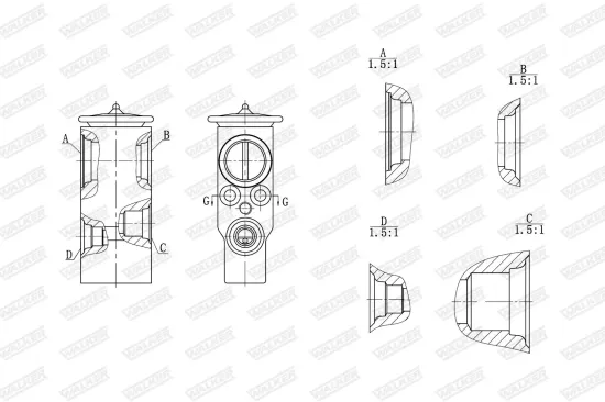 Expansionsventil, Klimaanlage WALKER WEX00041 Bild Expansionsventil, Klimaanlage WALKER WEX00041