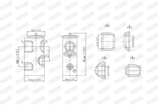 Expansionsventil, Klimaanlage WALKER WEX00043 Bild Expansionsventil, Klimaanlage WALKER WEX00043