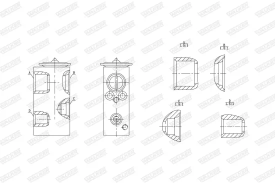 Expansionsventil, Klimaanlage WALKER WEX00043 Bild Expansionsventil, Klimaanlage WALKER WEX00043