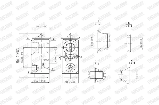 Expansionsventil, Klimaanlage WALKER WEX00047 Bild Expansionsventil, Klimaanlage WALKER WEX00047