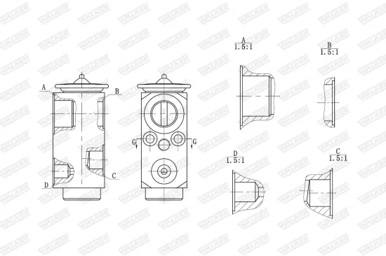 Expansionsventil, Klimaanlage WALKER WEX00047 Bild Expansionsventil, Klimaanlage WALKER WEX00047