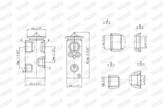 Expansionsventil, Klimaanlage WALKER WEX00048 Bild Expansionsventil, Klimaanlage WALKER WEX00048