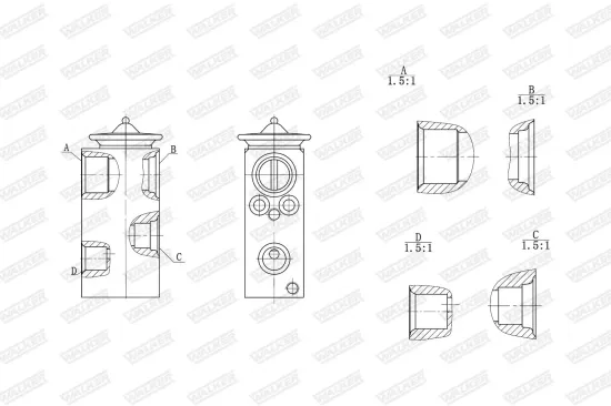 Expansionsventil, Klimaanlage WALKER WEX00048 Bild Expansionsventil, Klimaanlage WALKER WEX00048