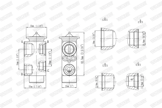 Expansionsventil, Klimaanlage WALKER WEX00049 Bild Expansionsventil, Klimaanlage WALKER WEX00049