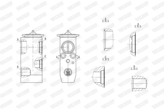 Expansionsventil, Klimaanlage WALKER WEX00054 Bild Expansionsventil, Klimaanlage WALKER WEX00054