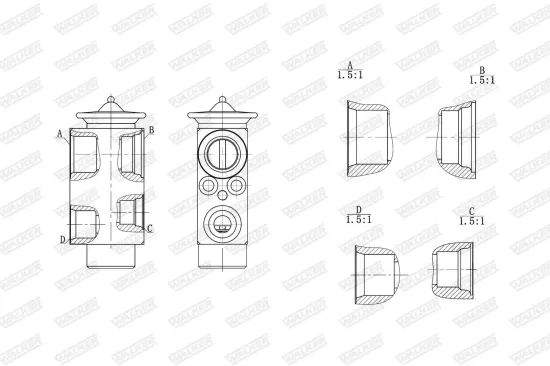 Expansionsventil, Klimaanlage WALKER WEX00057 Bild Expansionsventil, Klimaanlage WALKER WEX00057