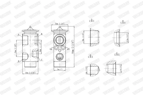 Expansionsventil, Klimaanlage WALKER WEX00060 Bild Expansionsventil, Klimaanlage WALKER WEX00060