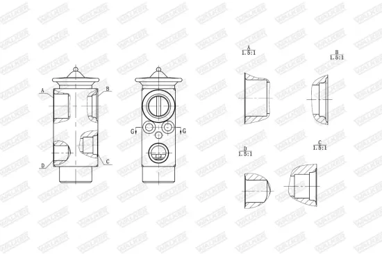 Dichtung, Abgasrohr hinten Mitte vorne WALKER 80816 Bild Dichtung, Abgasrohr hinten Mitte vorne WALKER 80816