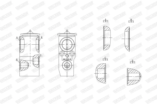Expansionsventil, Klimaanlage WALKER WEX00061 Bild Expansionsventil, Klimaanlage WALKER WEX00061