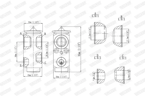 Expansionsventil, Klimaanlage WALKER WEX00063 Bild Expansionsventil, Klimaanlage WALKER WEX00063
