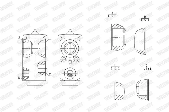 Expansionsventil, Klimaanlage WALKER WEX00063 Bild Expansionsventil, Klimaanlage WALKER WEX00063