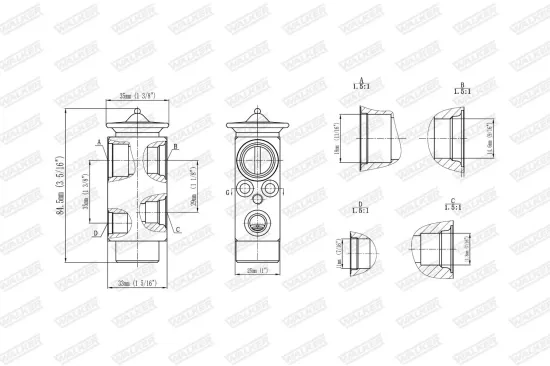 Expansionsventil, Klimaanlage WALKER WEX00064 Bild Expansionsventil, Klimaanlage WALKER WEX00064