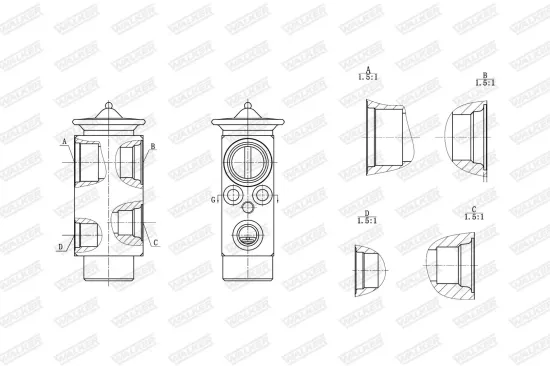 Expansionsventil, Klimaanlage WALKER WEX00064 Bild Expansionsventil, Klimaanlage WALKER WEX00064