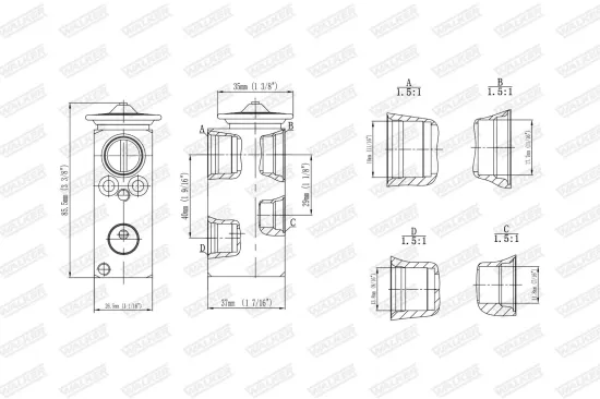 Expansionsventil, Klimaanlage WALKER WEX00066 Bild Expansionsventil, Klimaanlage WALKER WEX00066