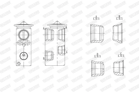 Expansionsventil, Klimaanlage WALKER WEX00066 Bild Expansionsventil, Klimaanlage WALKER WEX00066