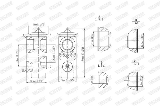 Expansionsventil, Klimaanlage WALKER WEX00067 Bild Expansionsventil, Klimaanlage WALKER WEX00067