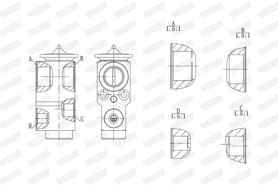 Expansionsventil, Klimaanlage WALKER WEX00067 Bild Expansionsventil, Klimaanlage WALKER WEX00067