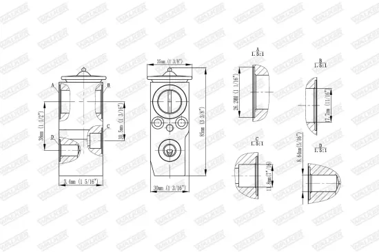 Expansionsventil, Klimaanlage WALKER WEX00068 Bild Expansionsventil, Klimaanlage WALKER WEX00068