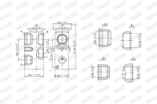 Expansionsventil, Klimaanlage WALKER WEX00070 Bild Expansionsventil, Klimaanlage WALKER WEX00070