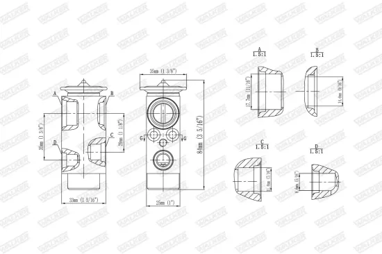 Expansionsventil, Klimaanlage WALKER WEX00071 Bild Expansionsventil, Klimaanlage WALKER WEX00071
