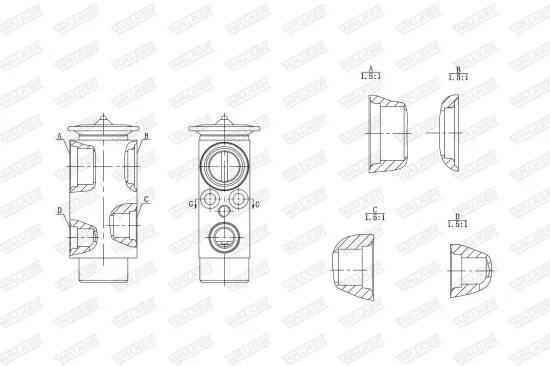 Expansionsventil, Klimaanlage WALKER WEX00071 Bild Expansionsventil, Klimaanlage WALKER WEX00071